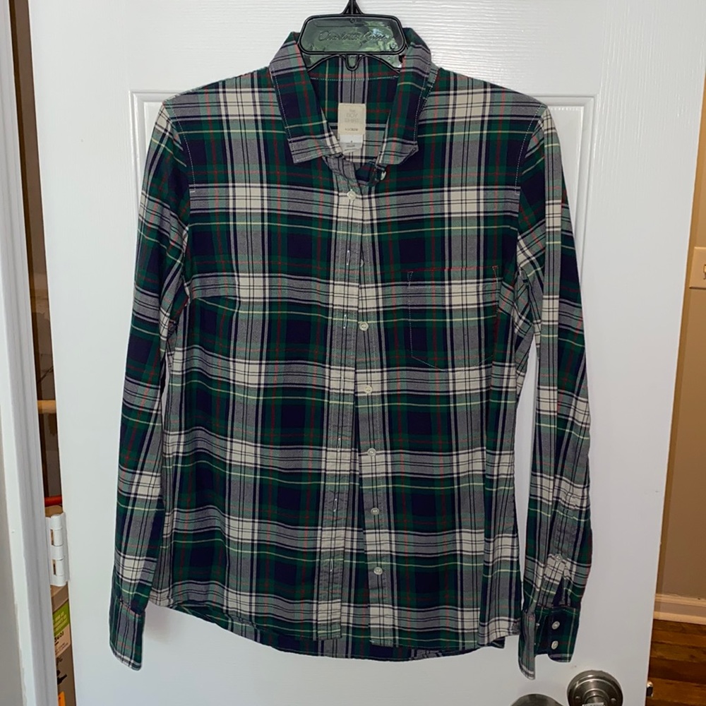J.Crew plaid button down size 6